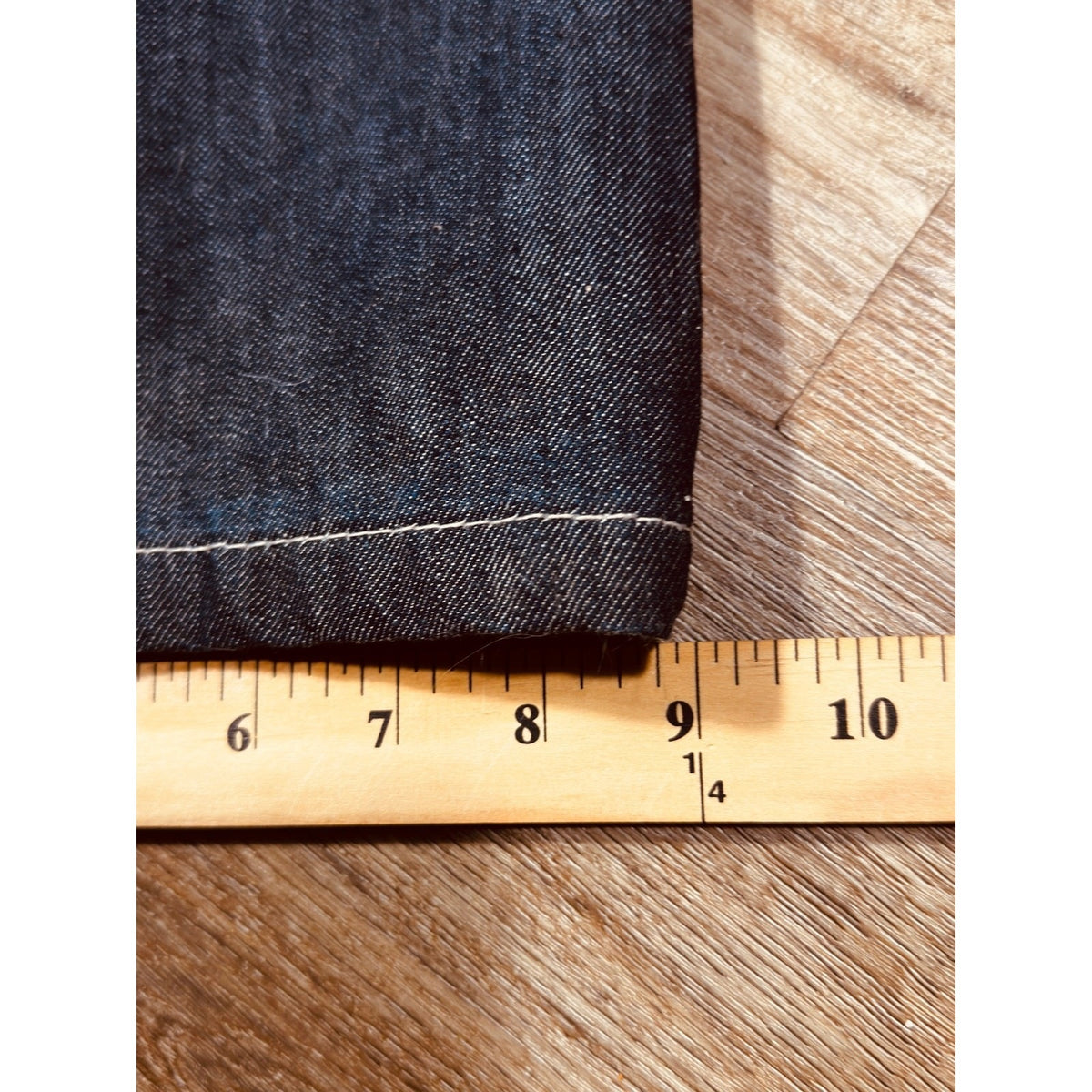 Q by Qruel Y2K Dark Wash Designer Jeans Contrast Stitch Straight Leg Men’s 36x33