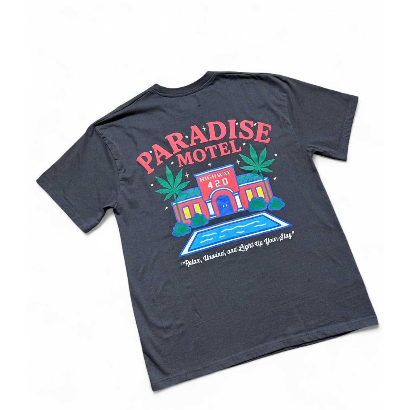 Smokers Club Paradise Motel Highway 420 Graphic T Shirt XL Cannabis Streetwear