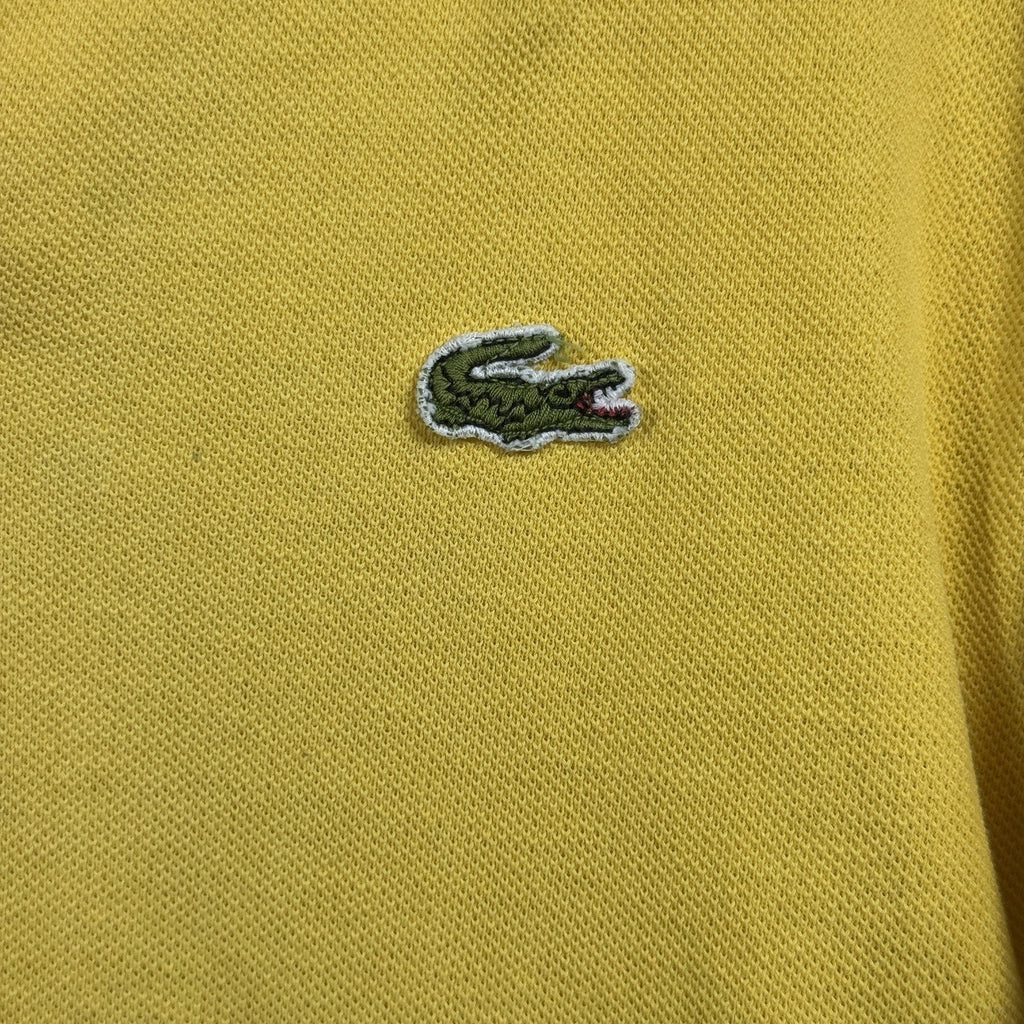 Vtg 60s-70s IZOD Lacoste Yellow Polo Shirt Crocodile Logo Cotton Mens Slim S XS