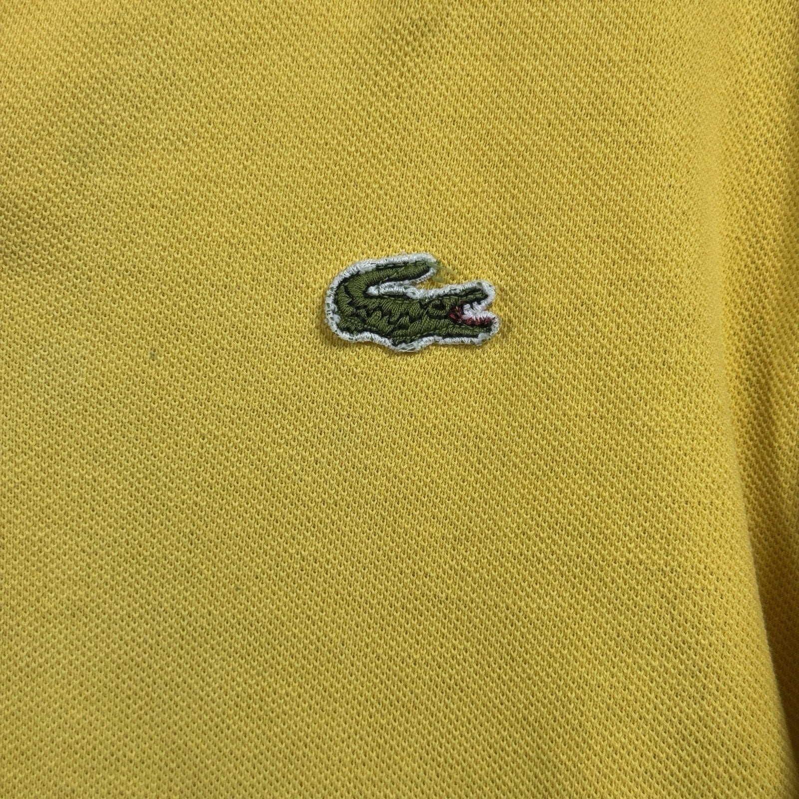 Vtg 60s-70s IZOD Lacoste Yellow Polo Shirt Crocodile Logo Cotton Mens Slim S XS