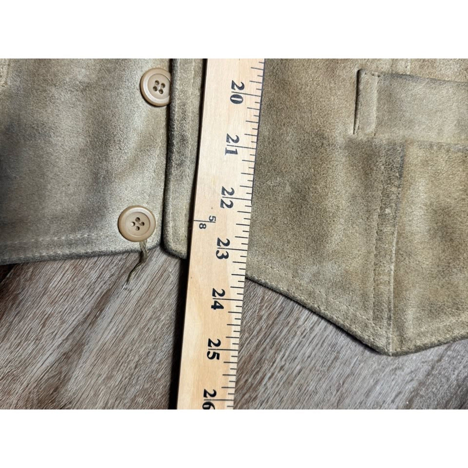 Vtg 70s GAP Suede Leather Vest Mens M Tan Western D-Ring Back Made Korea