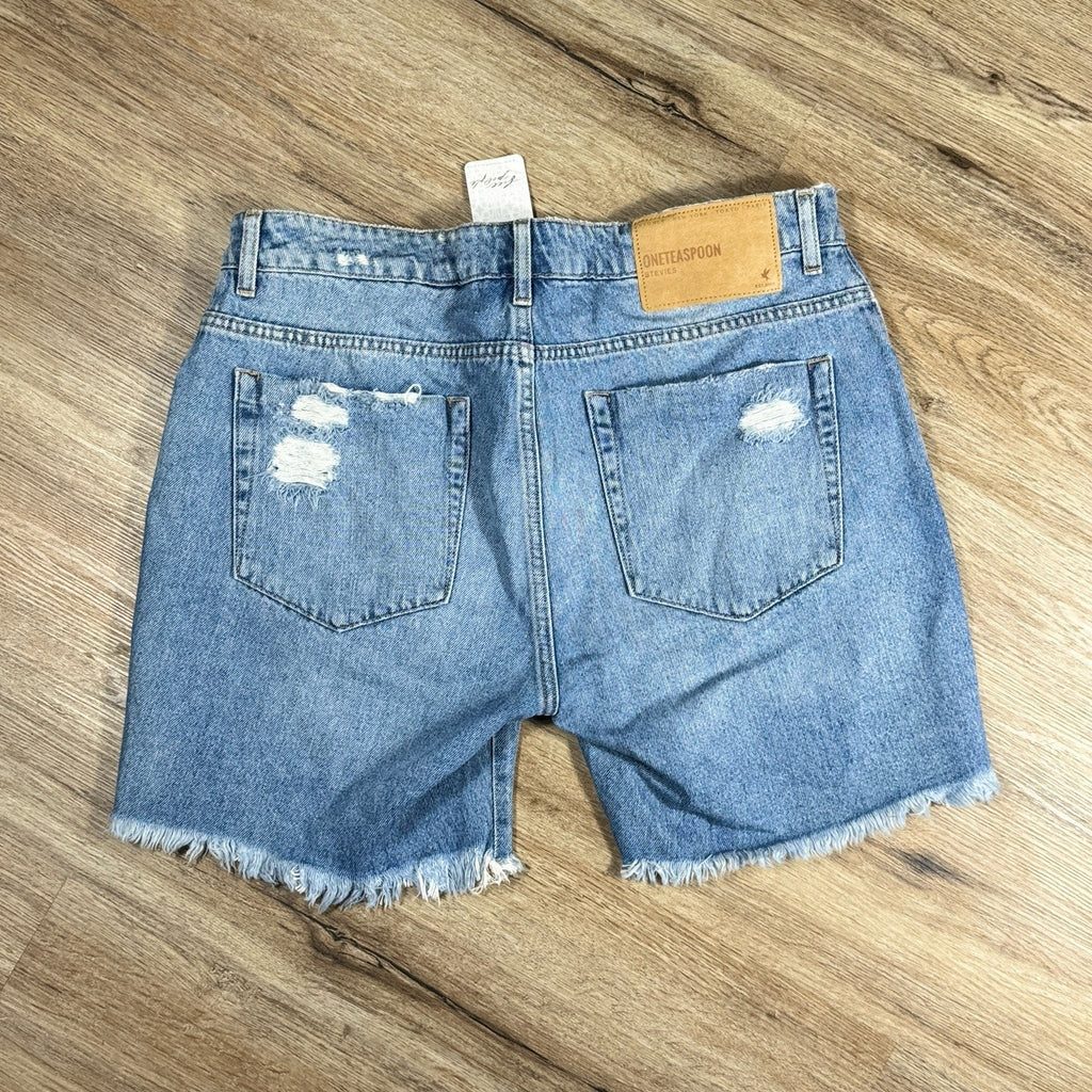 OneTeaspoon Stevies Boyfriend Denim Shorts BNWT Womens 31 34 Pacifica Distressed