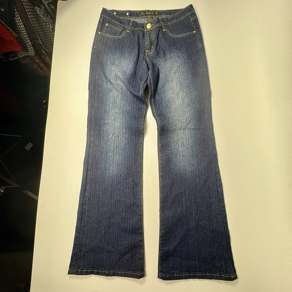 Southpole Studded Pocket Flare Bootcut Jeans Womens Size 11 Y2K Dark Wash