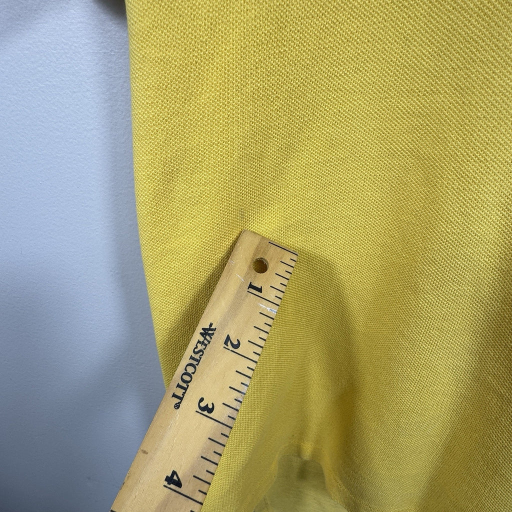 Vtg 60s-70s IZOD Lacoste Yellow Polo Shirt Crocodile Logo Cotton Mens Slim S XS