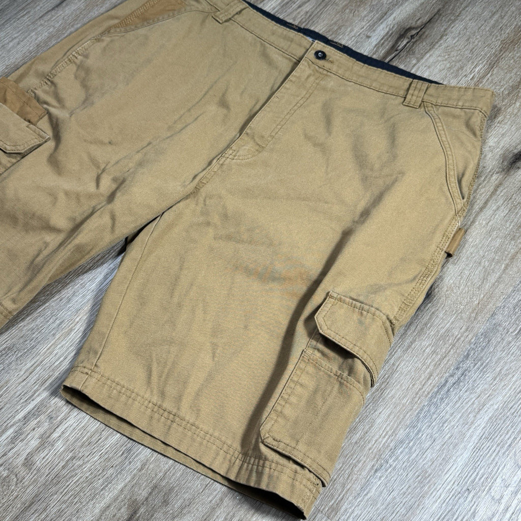 Genuine Dickies Ripstop Cargo Shorts Mens 40 Brown Relaxed Fit Work Utility