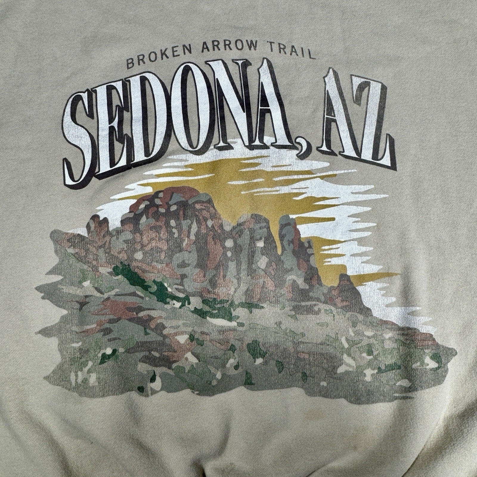 Vtg Abercrombie & Fitch Oversized Sedona AZ Crewneck Sweatshirt Mens S Fleece