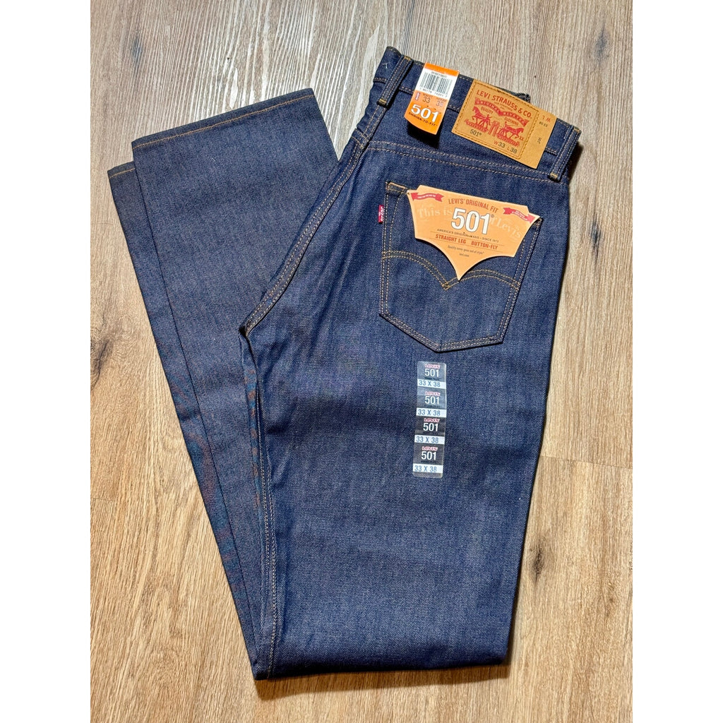 Levi’s 501 STF Shrink To Fit Raw Denim Button Fly Jeans W33x38 NWT 2017 New Y2K