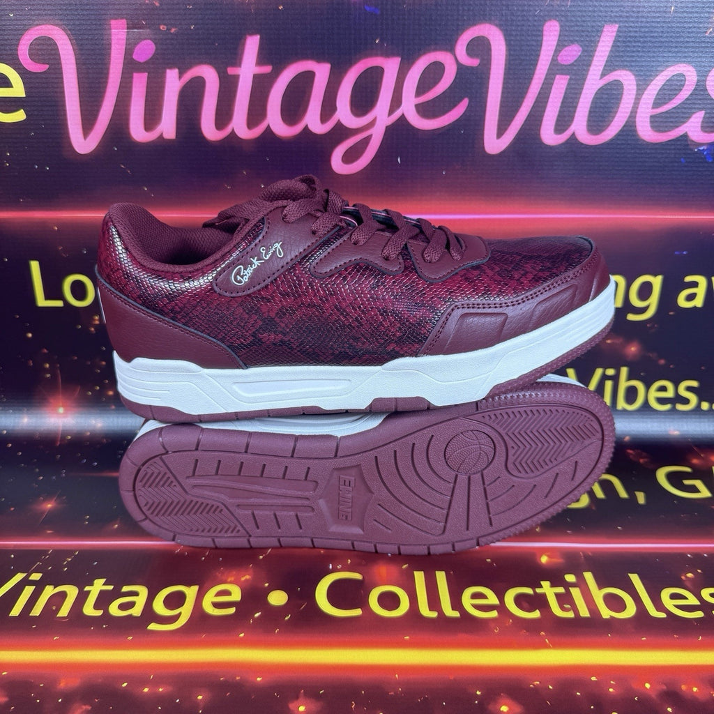 Patrick Ewing Rebound Backcourt Snake Burgundy Sneakers Shoes 1RMSN06-117 8.5