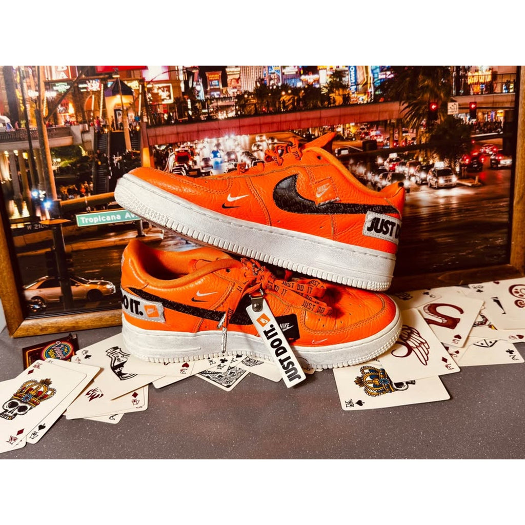 Nike Air Force 1 Low GS Just Do It Total Orange Black AO3977-800 Youth 5.5Y / Women’s 7