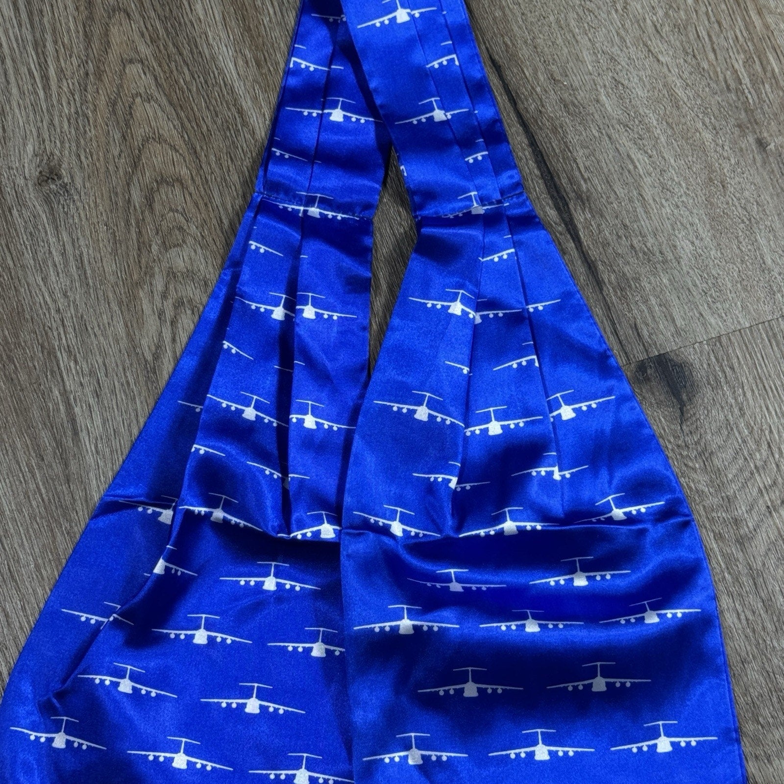 Rama World 56th Airlift Squadron USAF Pilot Scarf Blue C-5 Galaxy Made In USA