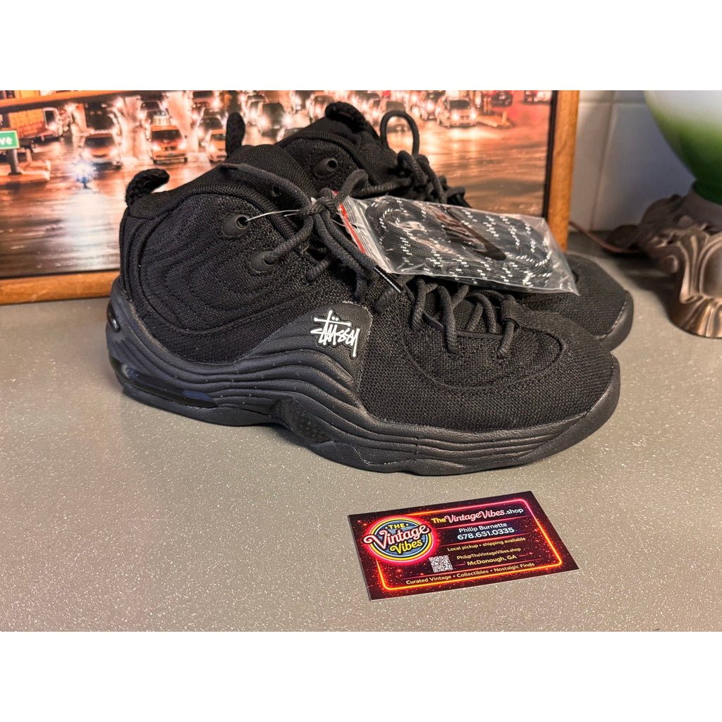 Nike X Stussy Air Penny 2 Black DQ5674001 Mens 7.5 Womens 9 Brand New Sealed