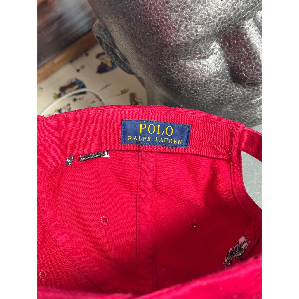 Rare Atlanta Exclusive Polo Ralph Lauren Polo Bear ATL Strapback Hat Red Dad Cap