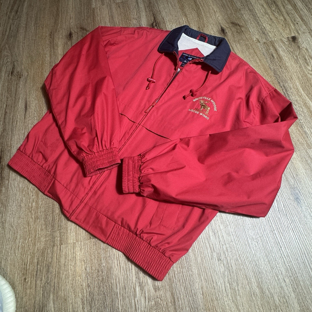 Port Authority On Tour Knoxville Moose Lodge #1560 Windbreaker Jacket Mens M Red