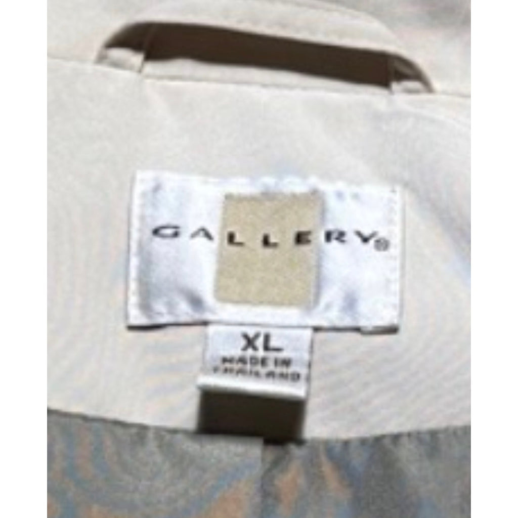 Vintage Gallery Sage Green Hooded Trench Coat Long Rain Jacket Women XL