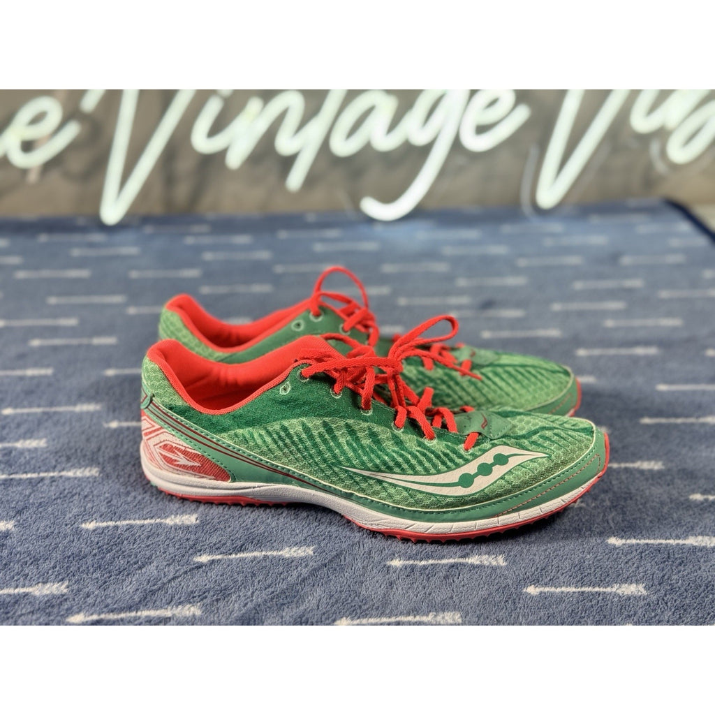 Saucony Endorphin Kilkenny XC5 Spike Women 10 Men 8.5 Green Red Aqua Vizi Coral