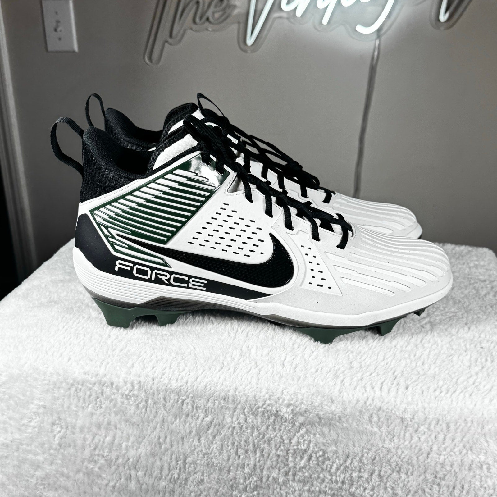 Nike Force Savage Pro 3 Lineman Football Cleats White Black Green DA5453-112 13