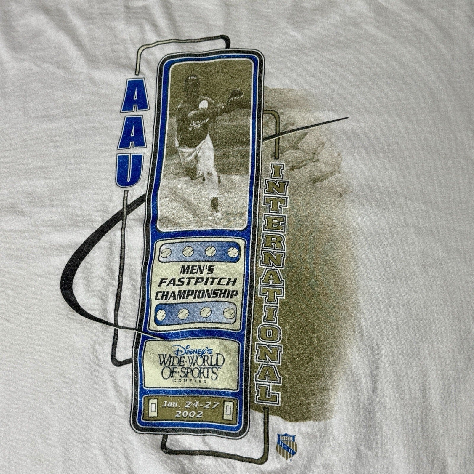 Vintage 2002 Disney Sports AAU Fastpitch Championship T Shirt Adult XL USA Tee
