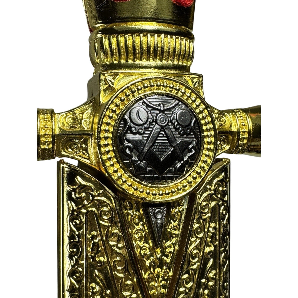 Freemason Masonic Ceremonial Dagger Sword 21.3 in Stainless, Engraved Scabbard