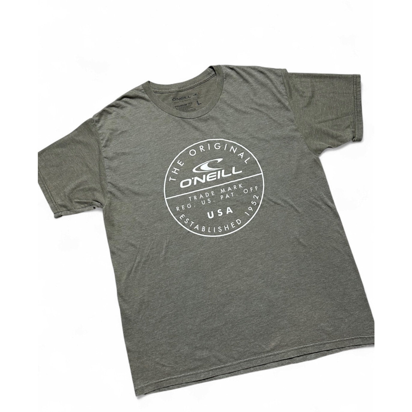 O’Neill Original Logo Graphic T Shirt Men’s Large Gray Heather Surf Skate USA