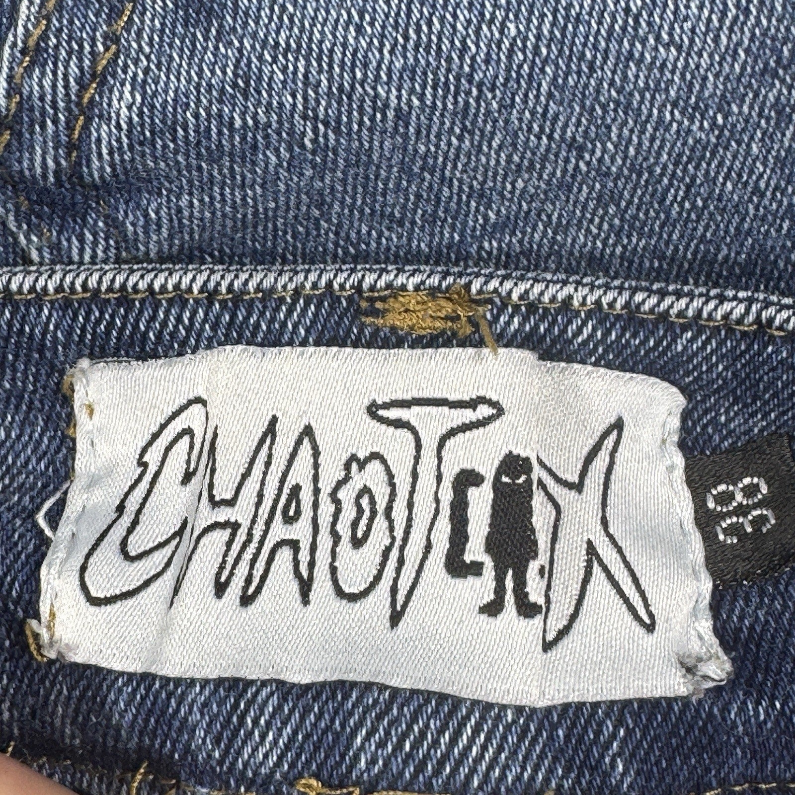 Rare Ghost Supply x Chaotix Studios 1 of 1 Reworked Alien Face Denim Jeans 32x27