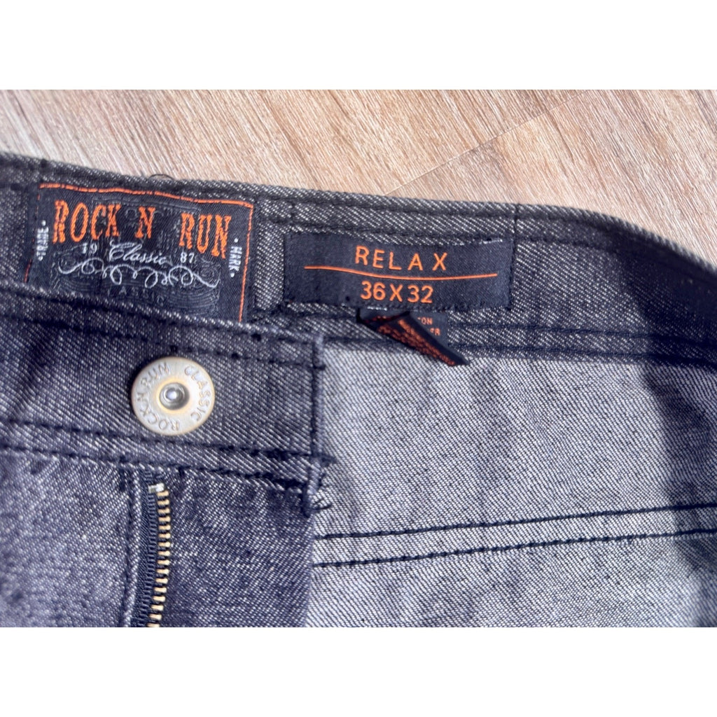 Y2K Rock N Run Relax Fit Baggy Wide Leg Skater Hip Hop Jeans Men’s 36x32