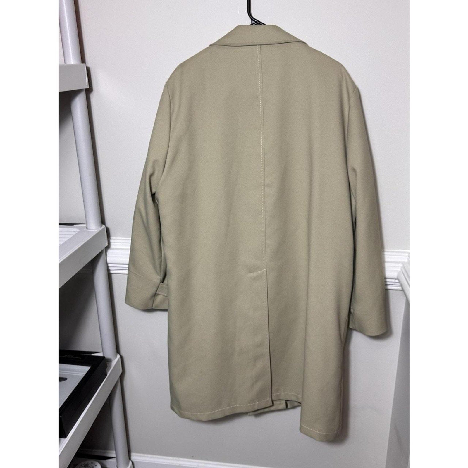 1960s Botany Weathertopper Tan Overcoat Sz L Brown Lining Wool Blend Trench Coat