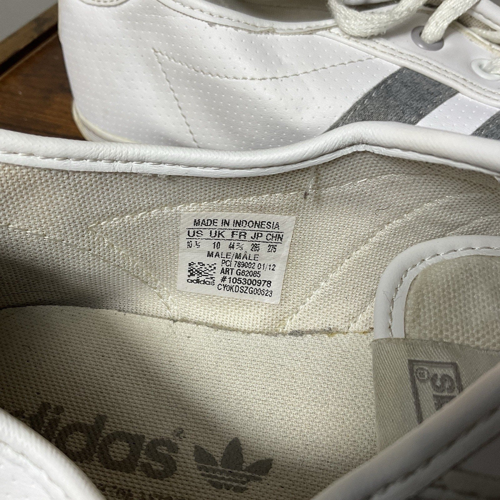 2012 Adidas Originals Adria Lo G62085 White Gray Shoes Men’s 10.5 Retro Trefoil