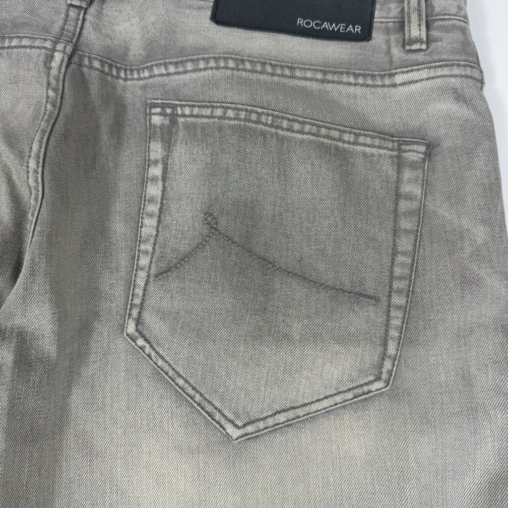Rocawear Straight Fit Gray Wash Jeans Mens 38 x 33 Y2K Hip Hop Denim Pants