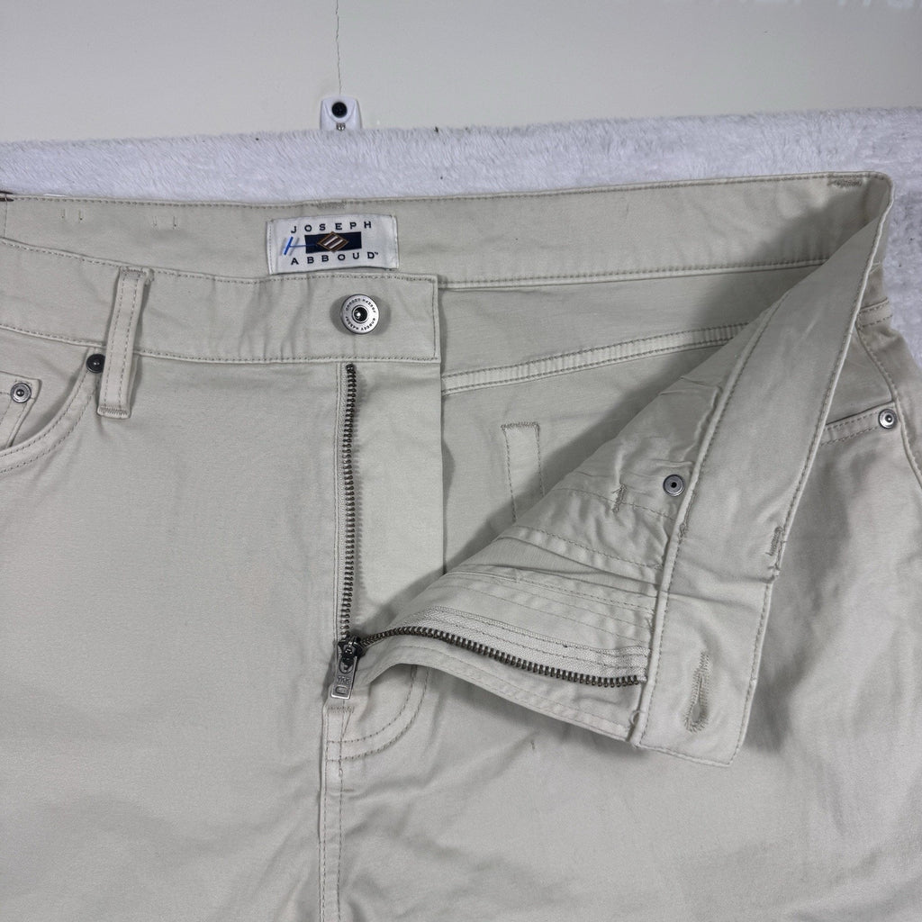 Joseph Abboud Classic Fit Sateen Pants Men’s 40 x 30 Cotton Stretch Stone Beige