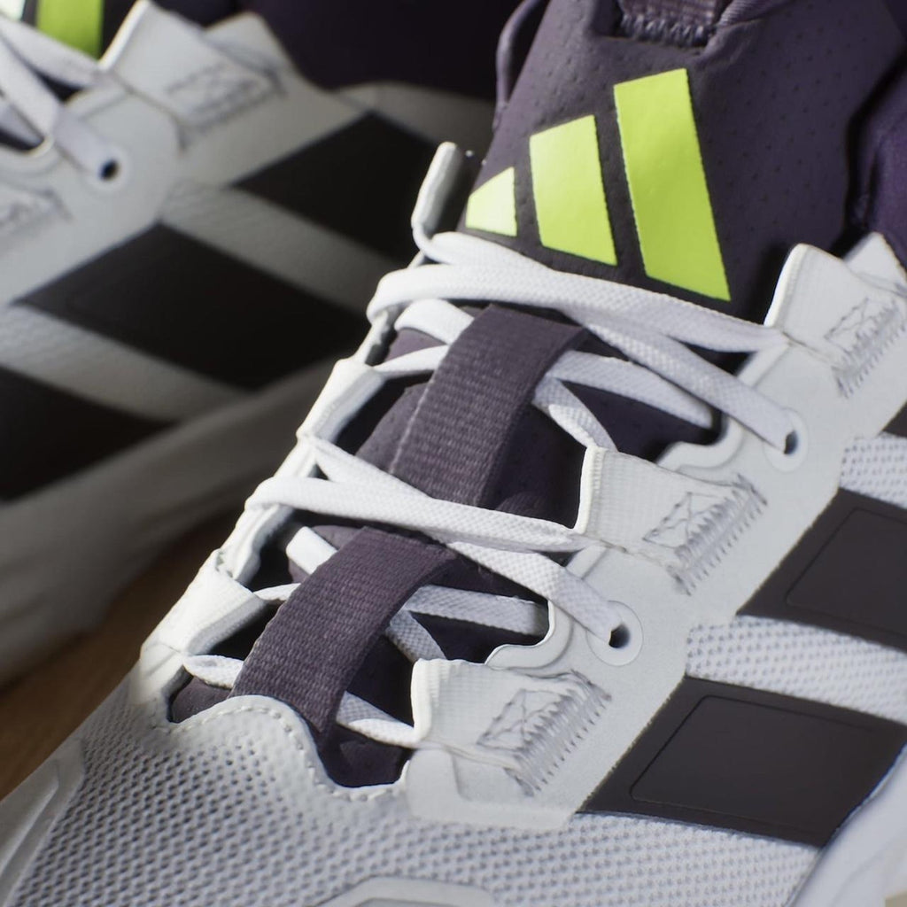 adidas Court Stabil M White Purple sz 7 Men / 8.5 Women Indoor Shoes NWT JH5163