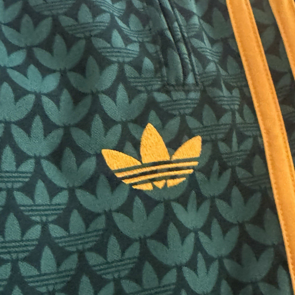 adidas Originals Firebird Loose Monogram Track Pants Men XL Green Yellow KD0396