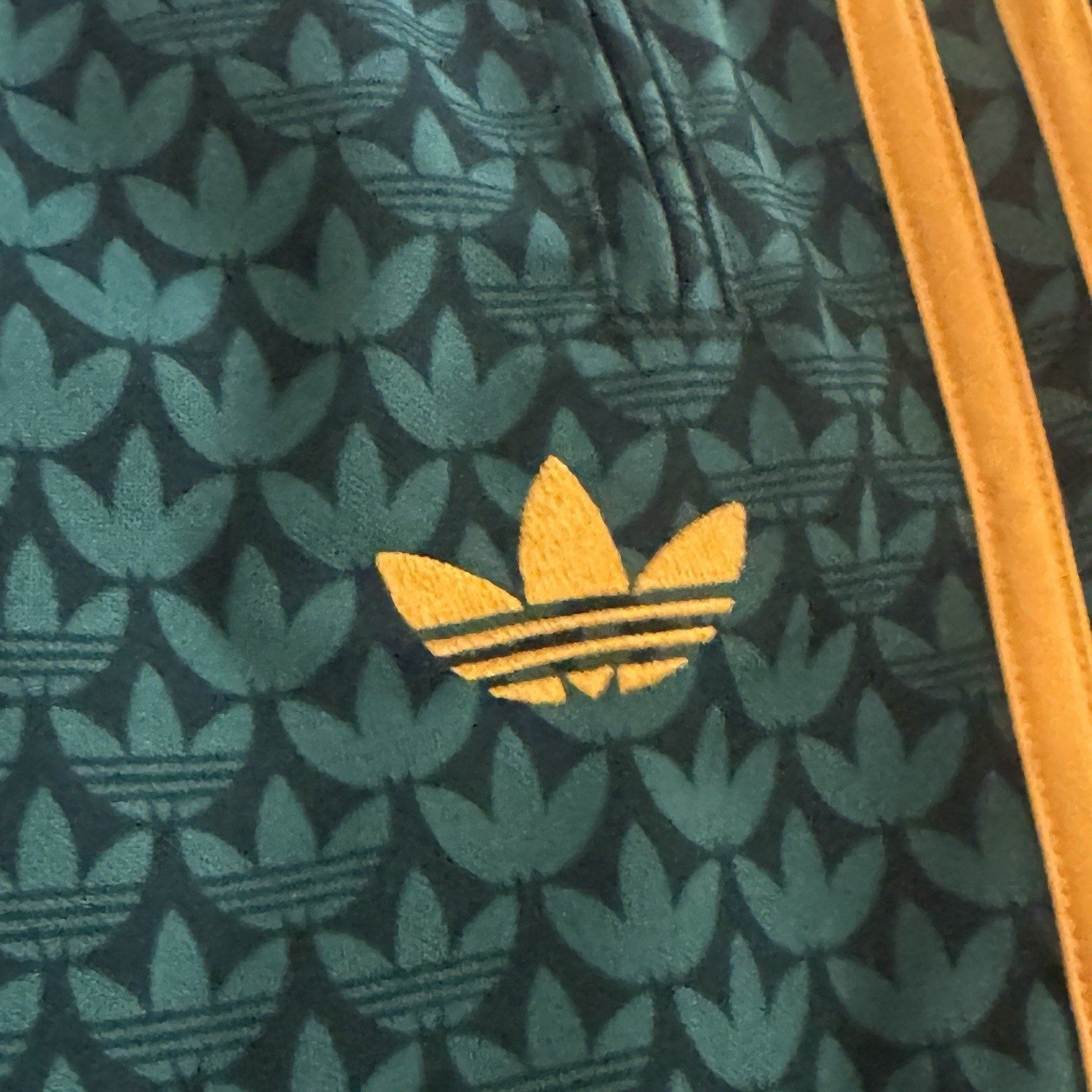 adidas Originals Firebird Loose Monogram Track Pants Men XL Green Yellow KD0396