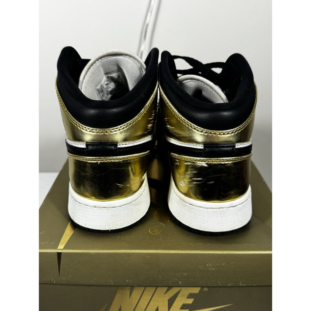 Nike Air Jordan 1 Mid SE Metallic Gold DC1420-700 GS Size 7Y 7 Used