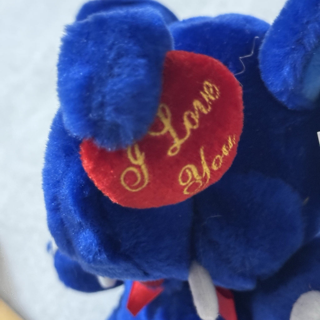 Rare Plush Appeal Blue Elephant Plush Stuffed Animal I Love You Heart Vtg NWT