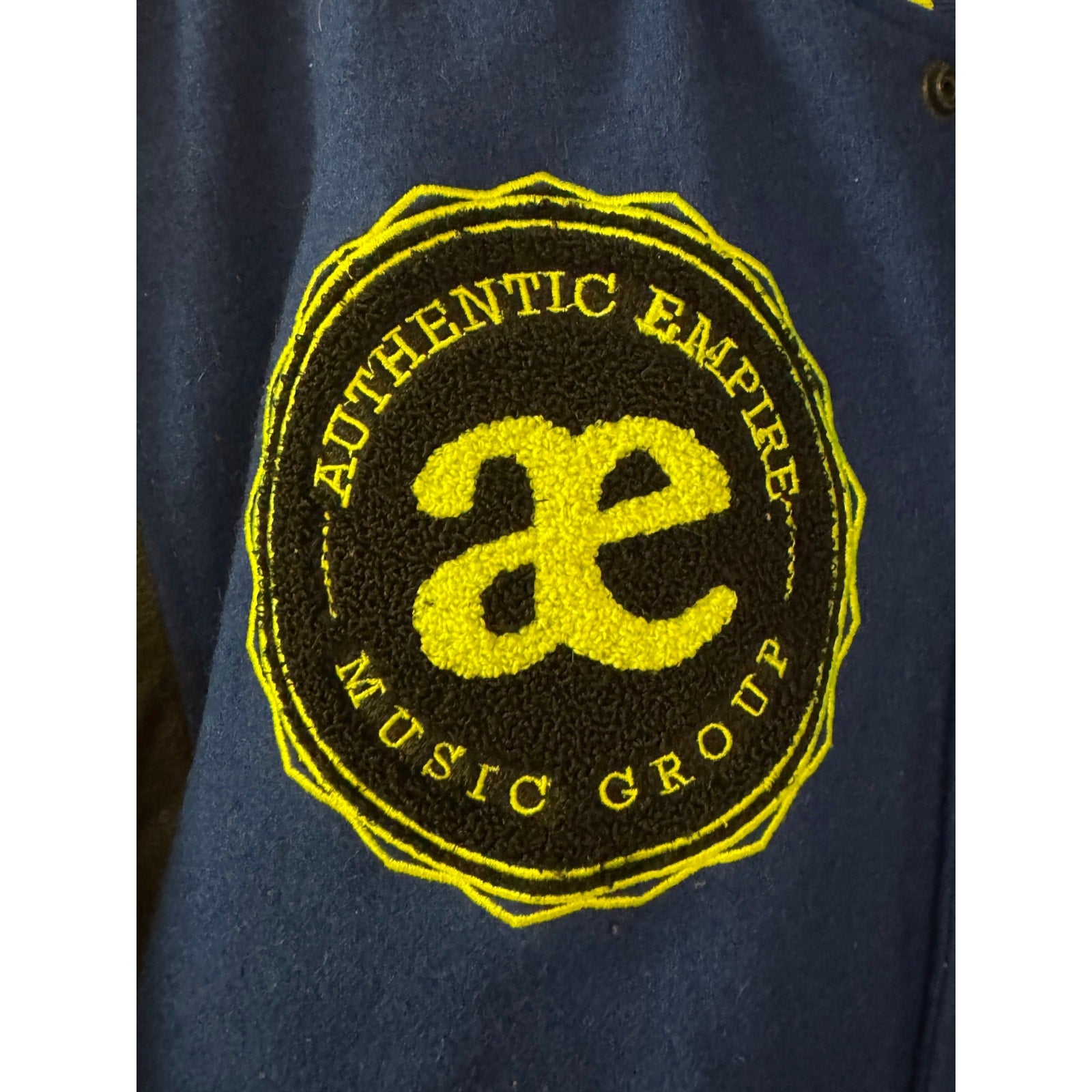 AUTHENTIC EMPIRE Music Group Varsity Jacket TR3 Wool Leather Small