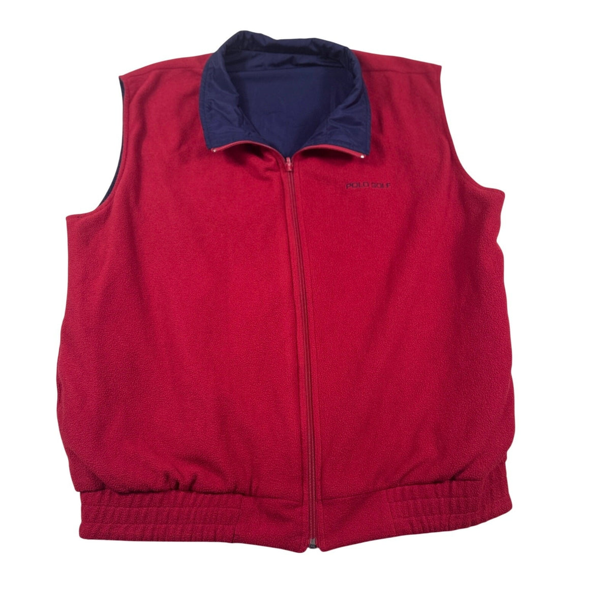 Vtg Polo Sport Golf Ralph Lauren Reversible Vest Men’s XL Navy Red Fleece 90s