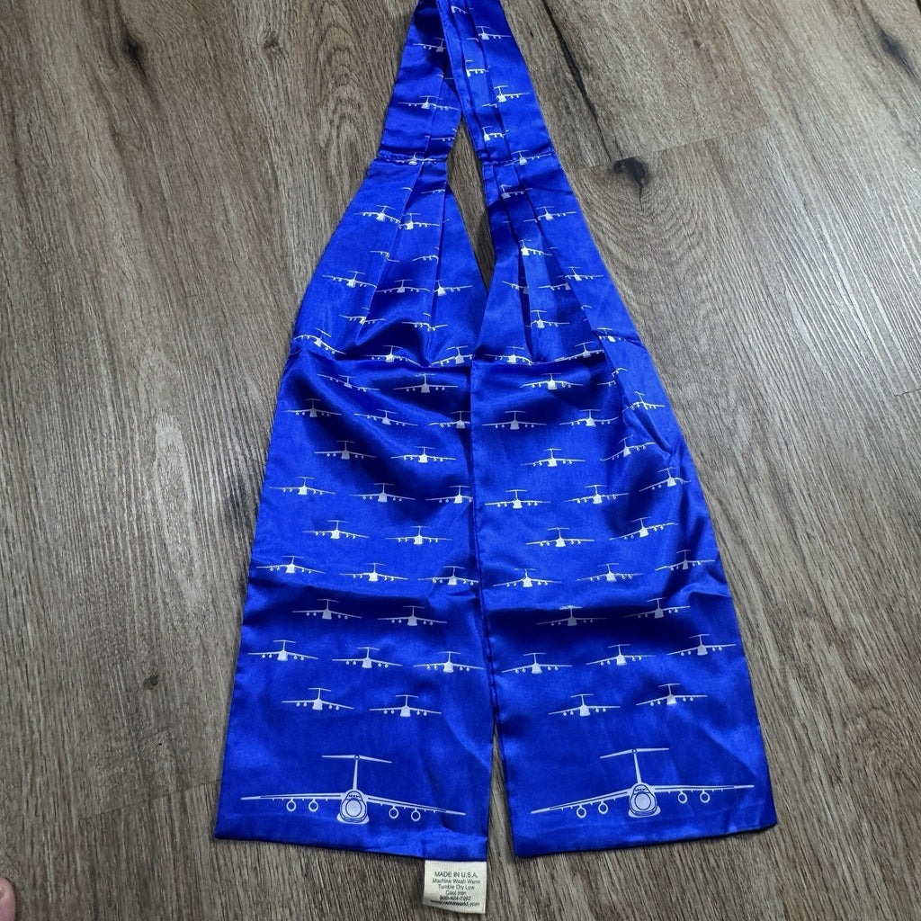 Rama World 56th Airlift Squadron USAF Pilot Scarf Blue C-5 Galaxy Made In USA