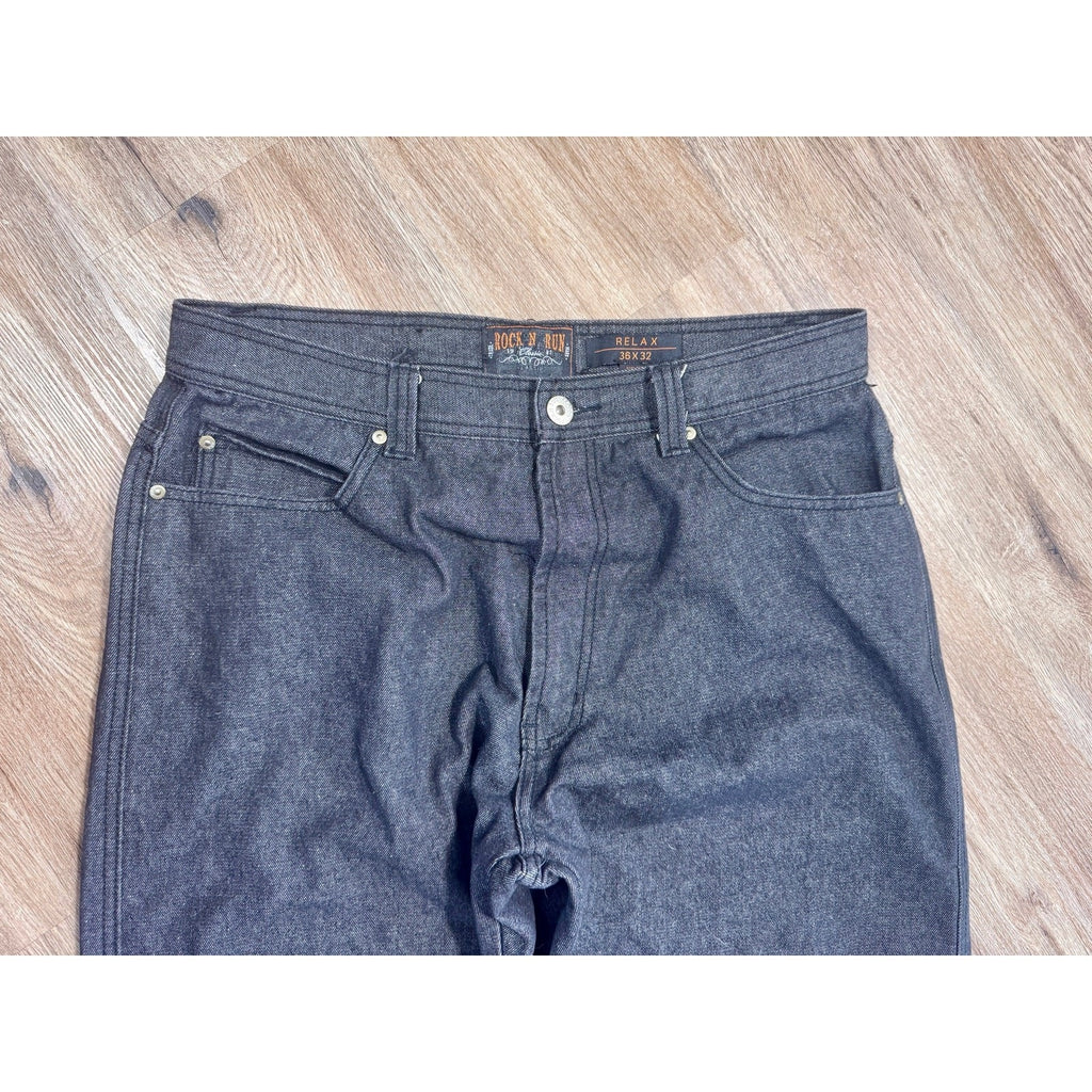 Y2K Rock N Run Relax Fit Baggy Wide Leg Skater Hip Hop Jeans Men’s 36x32