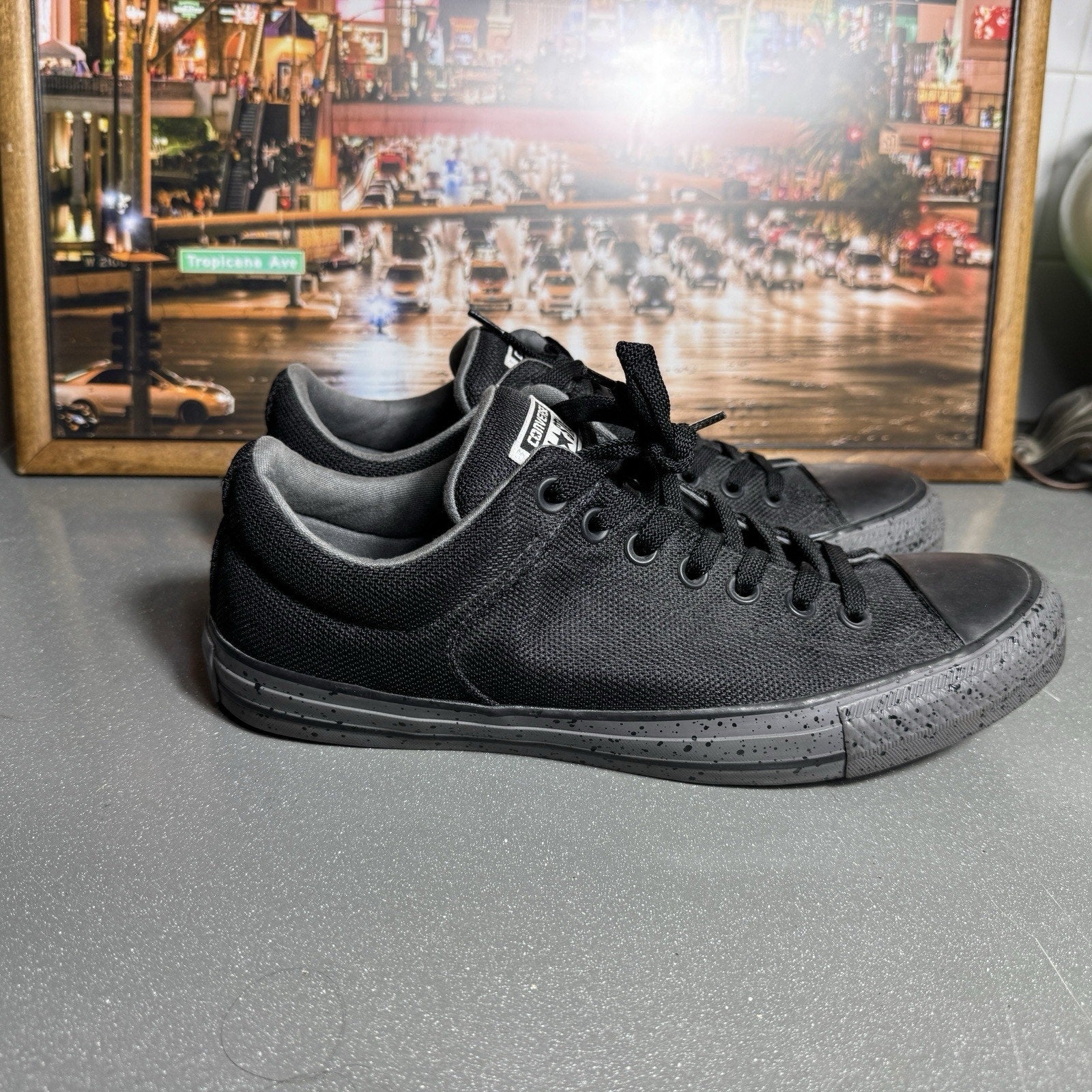 Converse All Star Low 160297C Triple Black Gray Speckled Sneakers Men’s 9.5