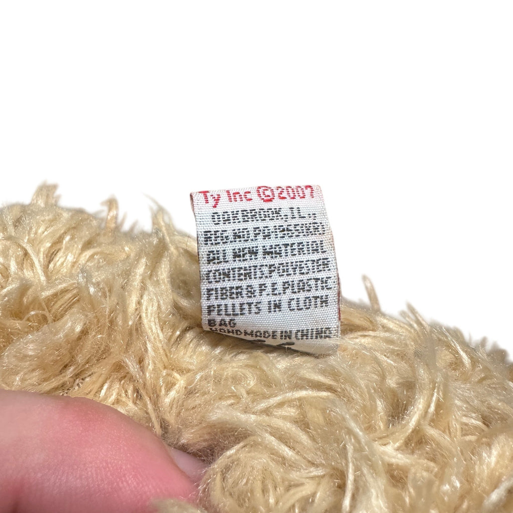 VTG Ty Classic Roscoe Puppy Dog 9" 2007 Shaggy Brown Tan Buddy Floppy Eye