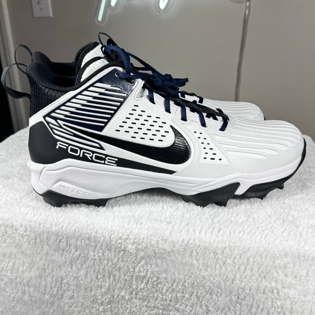 Nike Force Savage Pro 3 Shark Football Cleats White Navy FJ8163-103 Sz 16