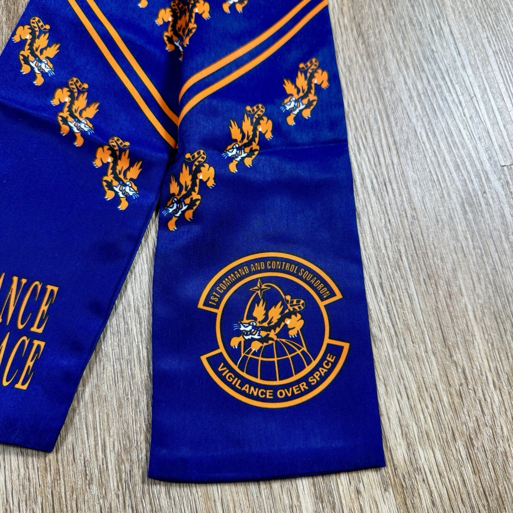 VTG 1990s RAMA World 1st Command & Control Squadron Flight Scarf USAF Space 46”