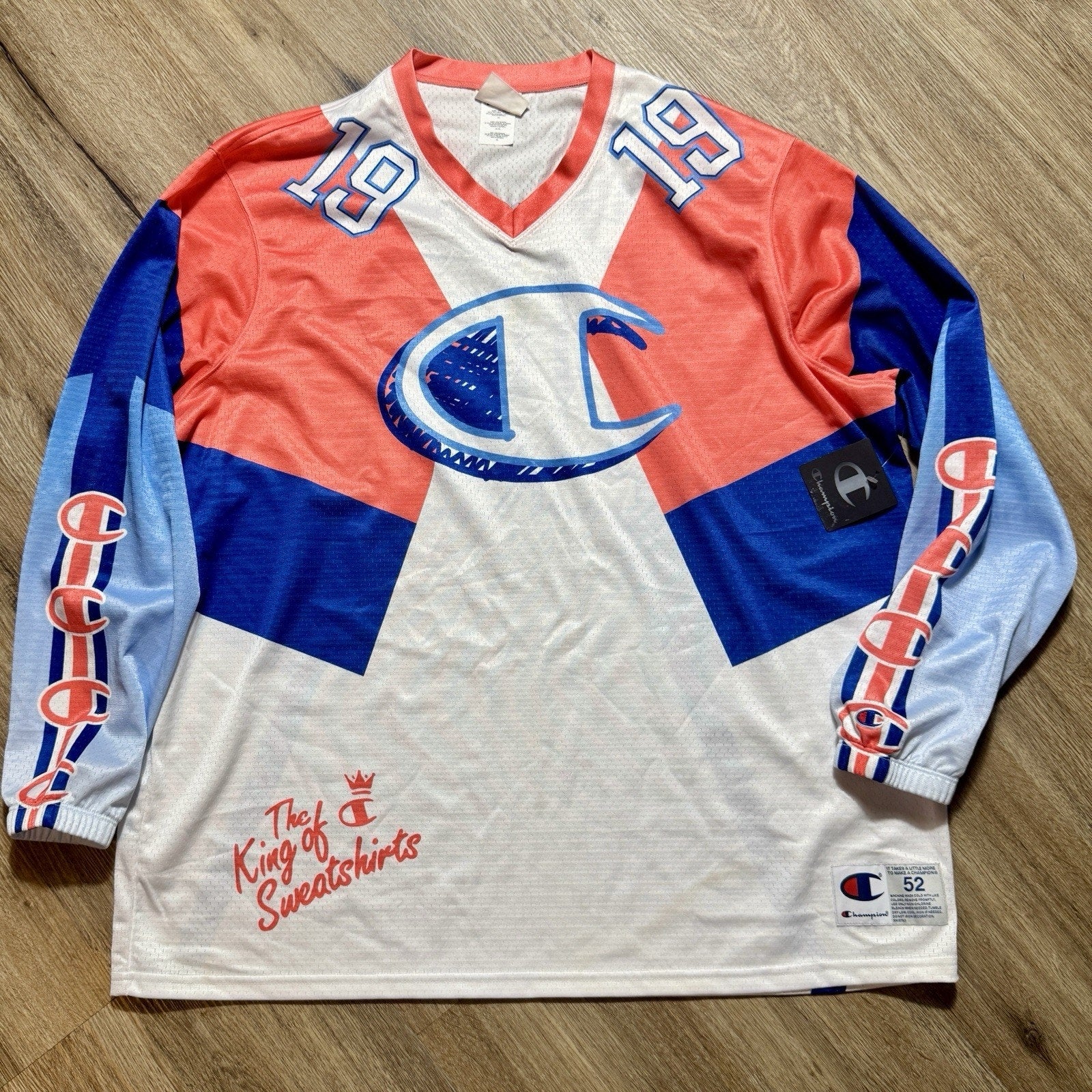 Rare 2015 Champion King Of Sweatshirts Long Sleeve Jersey 2XL NWT U940TU Y2K 90s