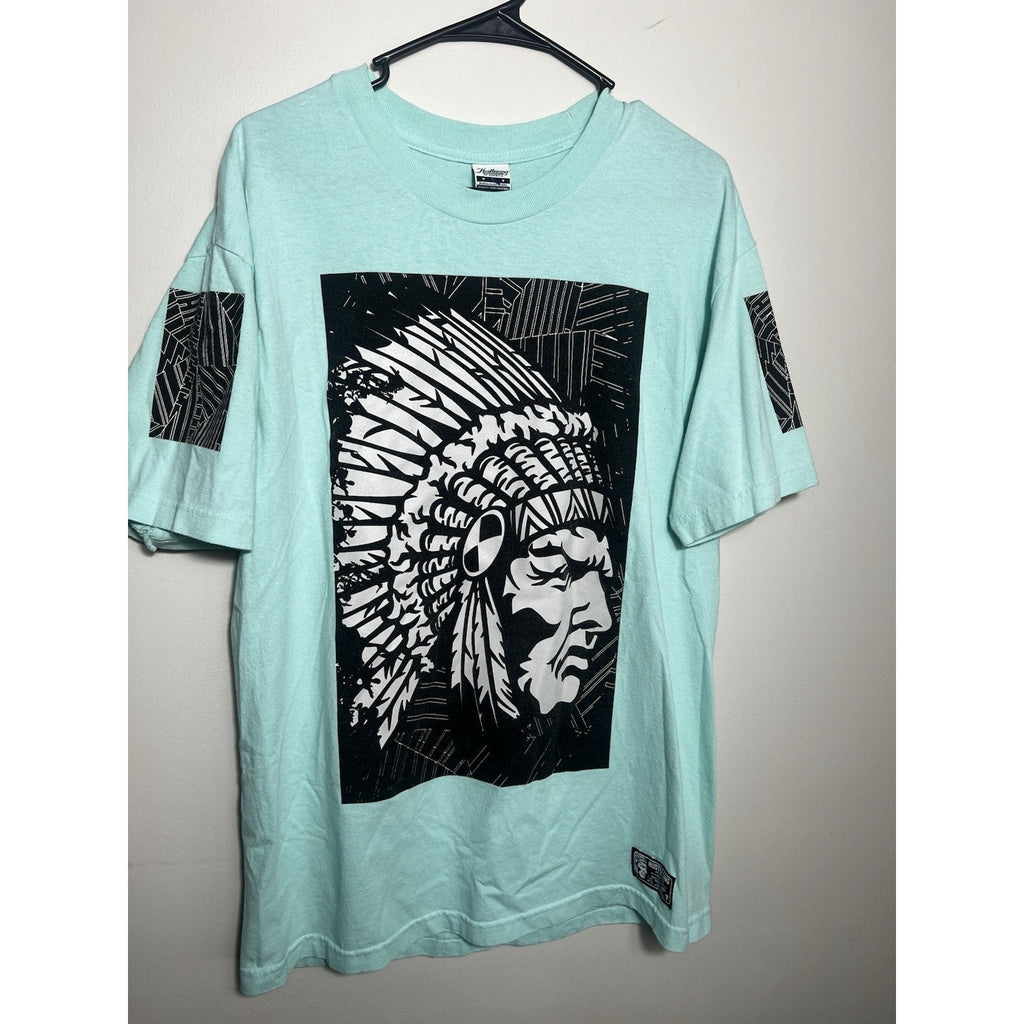 Hustle Gang Trap Uniform Sporting Goods Distressed Indian Chief T Shirt Size L