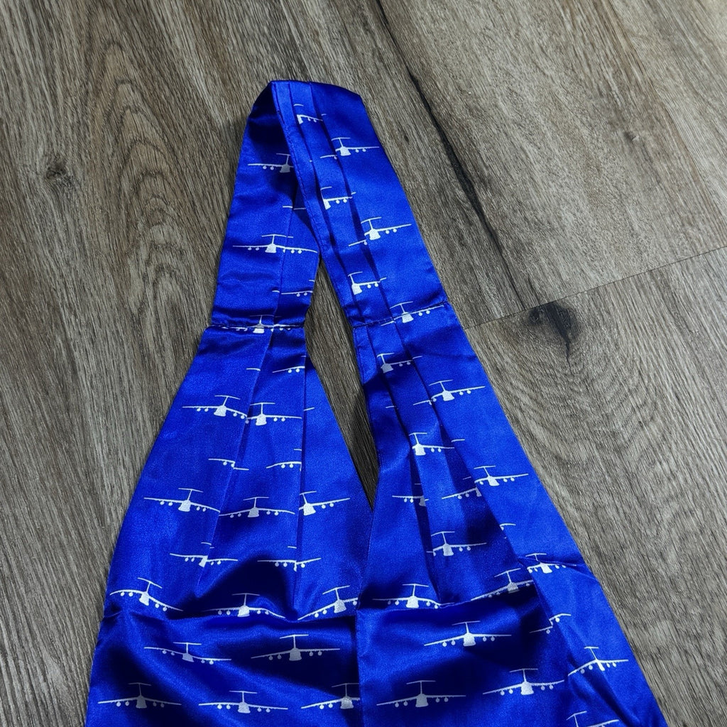 Rama World 56th Airlift Squadron USAF Pilot Scarf Blue C-5 Galaxy Made In USA