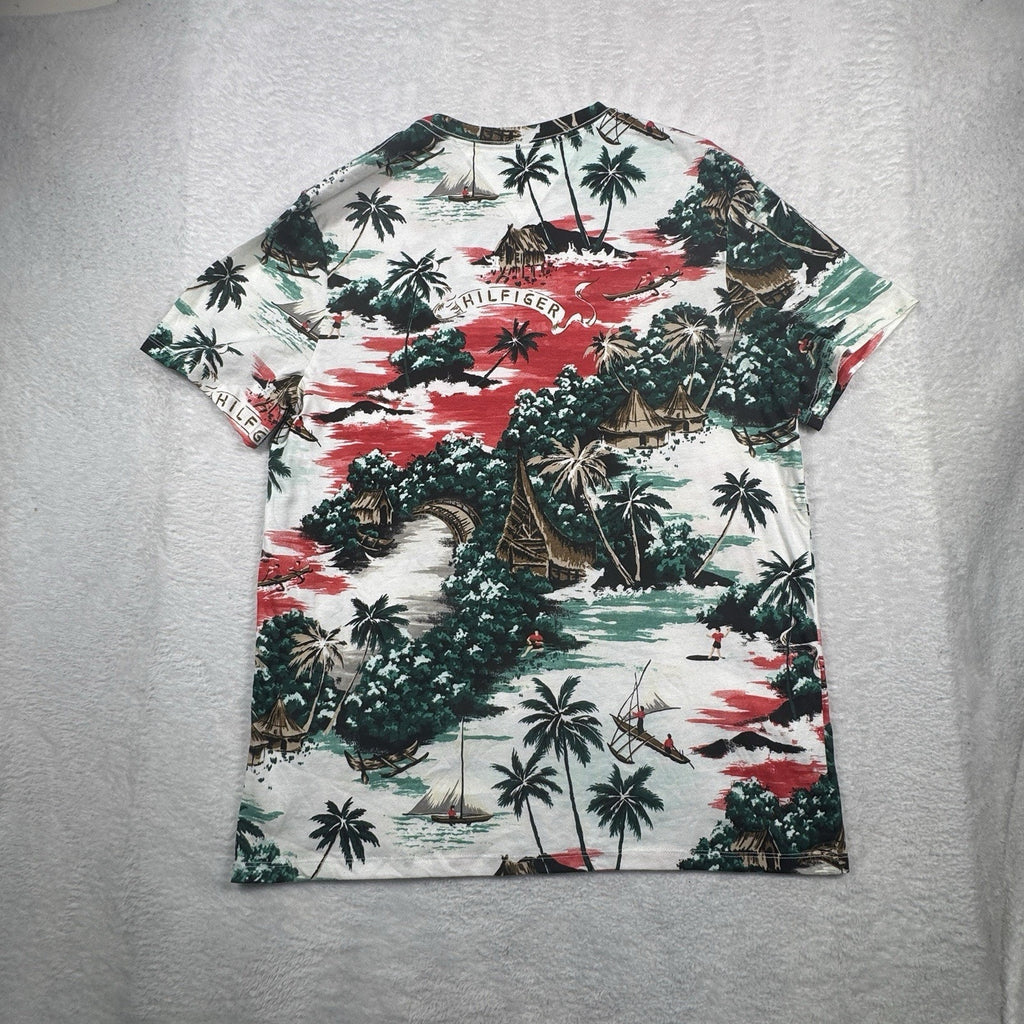 Tommy Hilfiger Tropical Island All Over Print T Shirt Men’s Medium 100% Cotton M