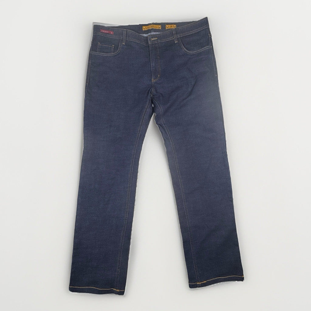 Enzo Tovare Mens 38 x 29 Dark Wash Slim Straight Stretch Denim Jeans Blue