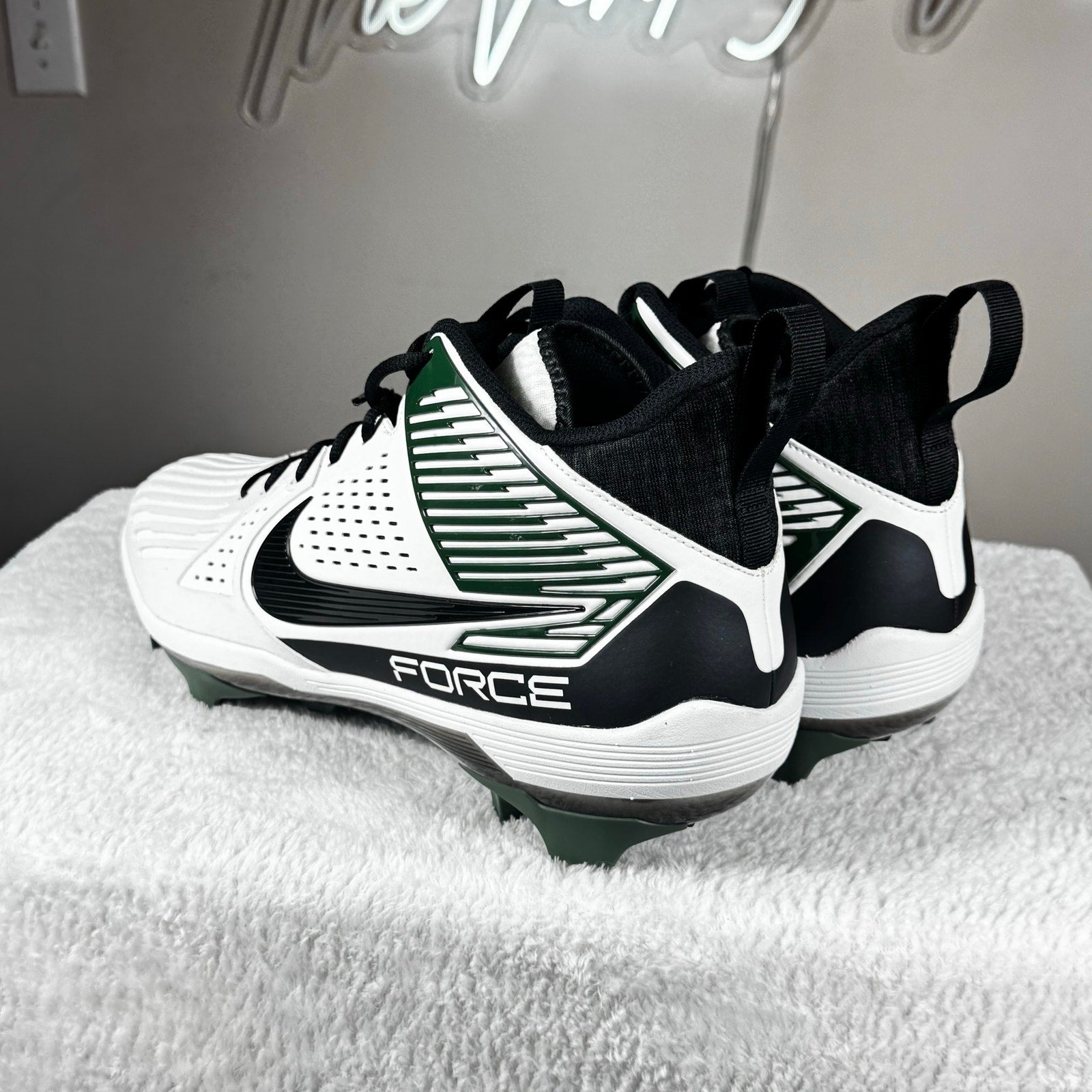 Nike Force Savage Pro 3 Lineman Football Cleats White Black Green DA5453-112 13