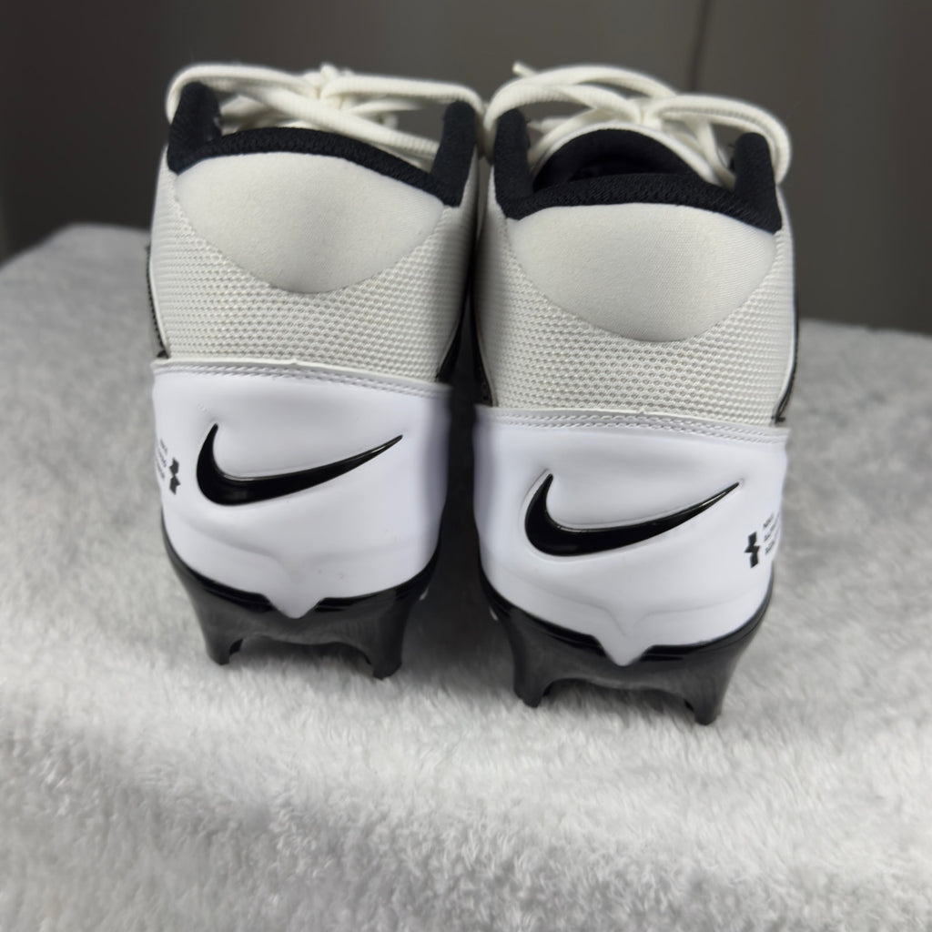 Nike Alpha Menace 4 Pro Football Cleats White Black HF4555-100 Sz 12.5