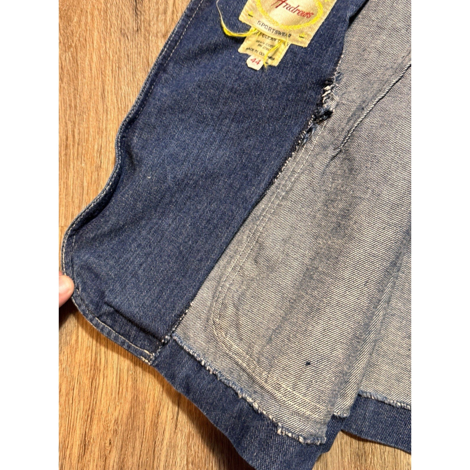 Vtg 80s 90s Matt Andrews Denim Blazer Jacket Sz 44 XL Blue Y2K